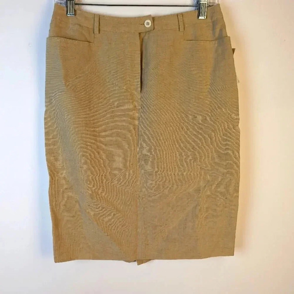NWT Bernard Zins Linen Silk Pencil Skirt - 8 - Picture 1 of 5